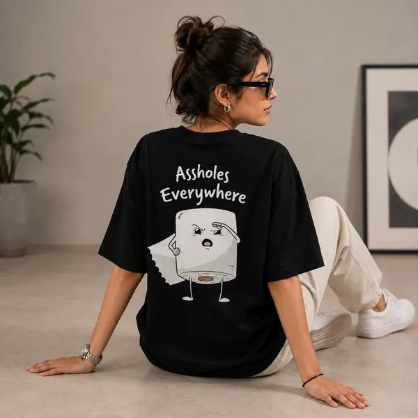 Assholes_Everywhere_Oversized_Black_Graphic_Print_T-Shirt