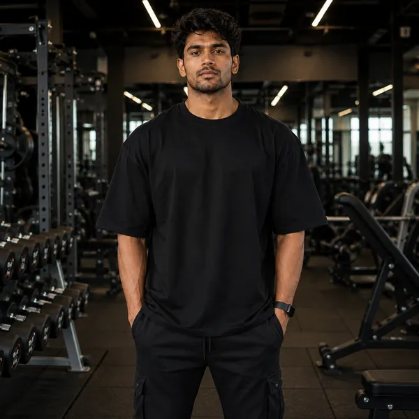 1%_Stronger_Every_Day_Casual_Fit_Black_Graphic_Print_T-Shirt