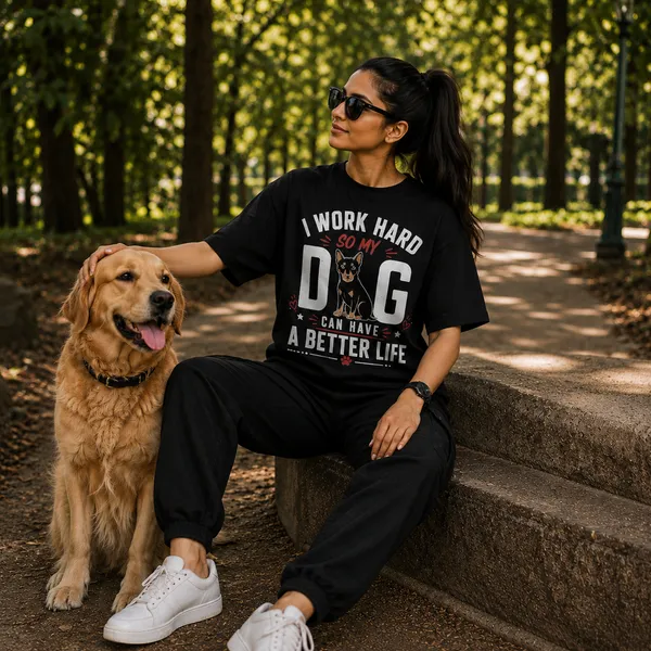 I_Work_Hard_So_my_Dog_Can_Have_a_Better_Life_Relaxed_Fit_Black_Graphic_Print_T-Shirt