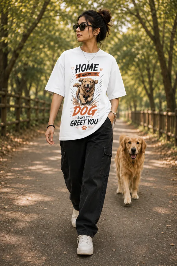 Home_is_Where_the_Dog_Runs_to_Greet_You_Oversized_White_Graphic_Print_T-Shirt