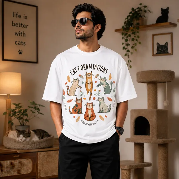 Catformmaitions_Oversized_White_Graphic_Print_T-Shirt