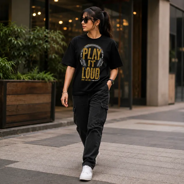 Play_It_Loud_Oversized_Black_Graphic_Print_T-Shirt