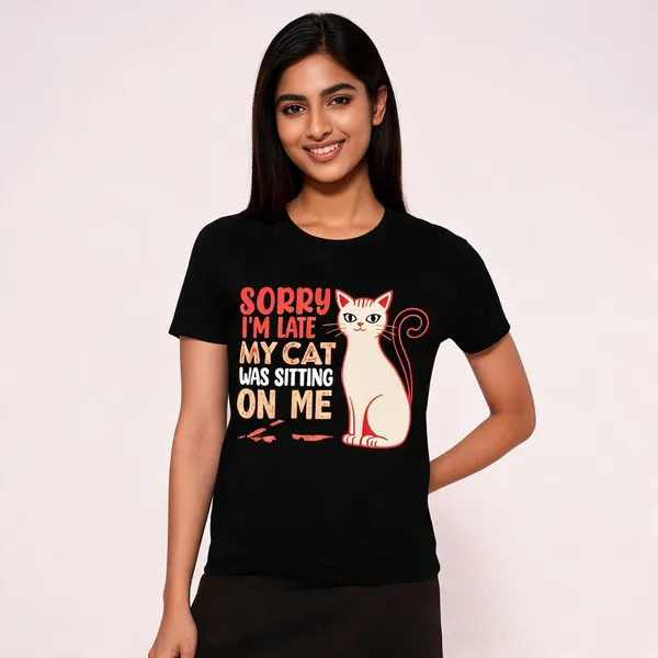 Red_Graphic_Print_T-Shirt_for_Cat_Lovers