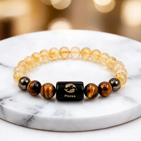 Multicolour_Beaded_Pisces_Zodiac_Bracelet_For_Unisex