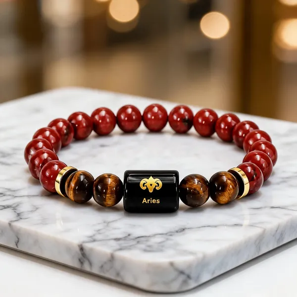 Red_Beaded_Aries_Zodiac_Bracelet_For_Men