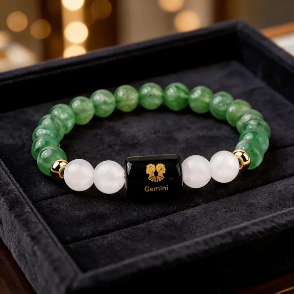 Green_Aventurine_Beaded_Gemini_Zodiac_Bracelet_For_Unisex