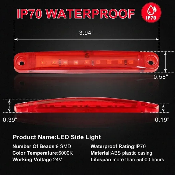 Red_Abs_Plastic_Led_Clearance_Light_For_Universal_Fit_Pack_Of_6