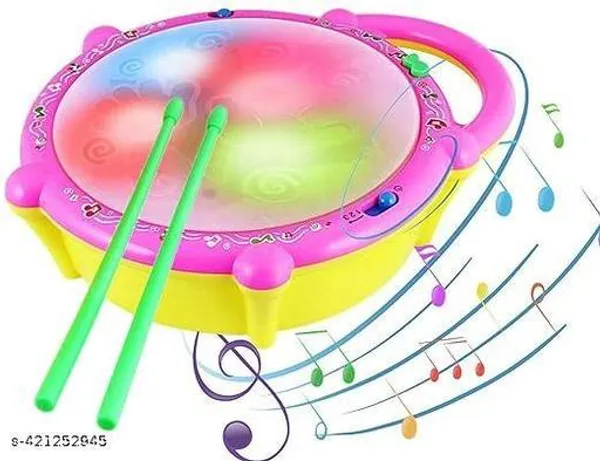 Red_Plastic_Musical_Guitar_Toy_With_Flash_Lights_For_Kids_And_Multicolour_Plastic_Flash_Drum_Toy_With_3D_Lights_For_Kids_Combo_Pack_Of_2