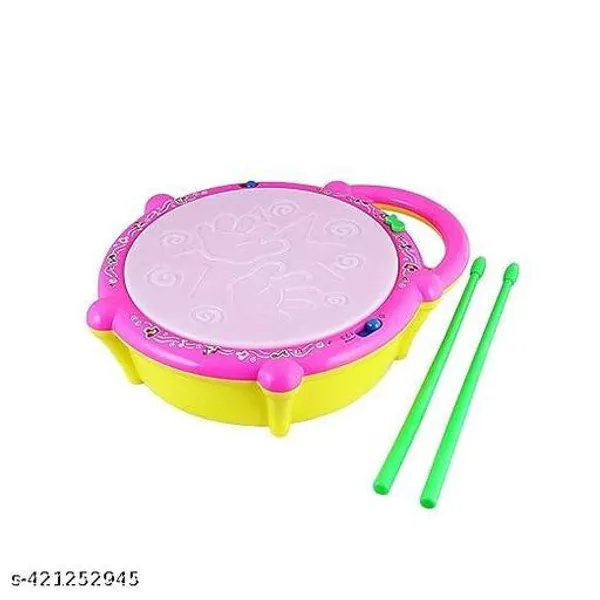 Red_Plastic_Musical_Guitar_Toy_With_Flash_Lights_For_Kids_And_Multicolour_Plastic_Flash_Drum_Toy_With_3D_Lights_For_Kids_Combo_Pack_Of_2