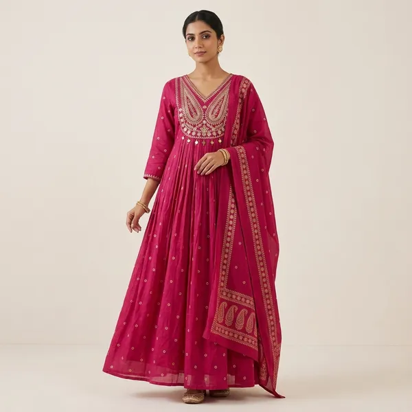 Rani_Pink_Embroidered_Anarkali_Kurta_Set_With_Matching_Dupatta