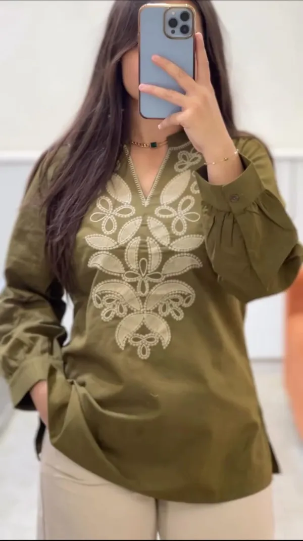Olive_Green_Cotton_Relaxed_Tunic_Top_&_Bottom_For_Women