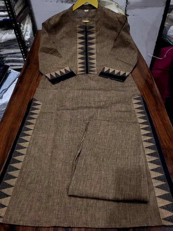 Handloom_Cotton_Hand_woven_Kurta_Pant_Set_For_women