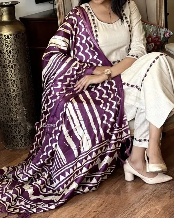 Beige_South_Cotton_Embroidered_Kurta_Pant_Set_With_Dupatta_For_Women