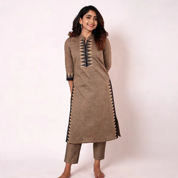 Handloom_Cotton_Hand_woven_Kurta_Pant_Set_For_women