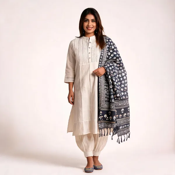 Off_White_Cotton_Flex_Embroidered_Straight_Kurta_Pant_Set_With_Dupatta_For_Women