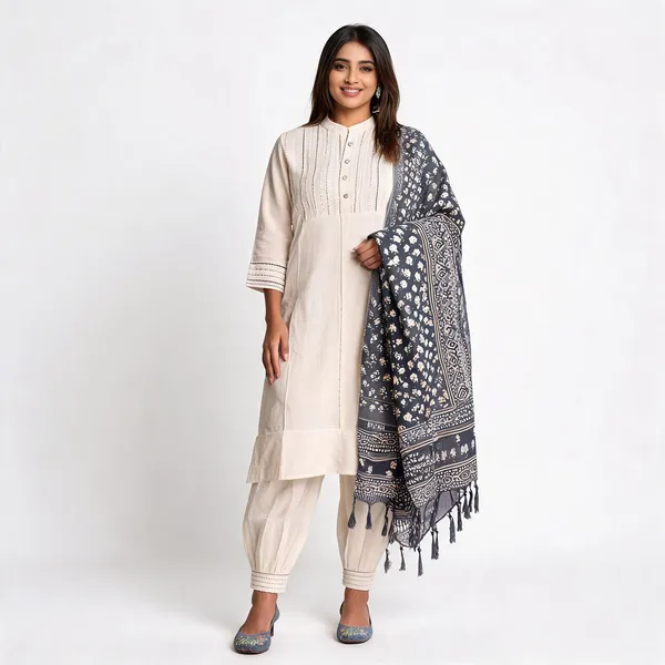 Off_White_Cotton_Flex_Embroidered_Straight_Kurta_Pant_Set_With_Dupatta_For_Women