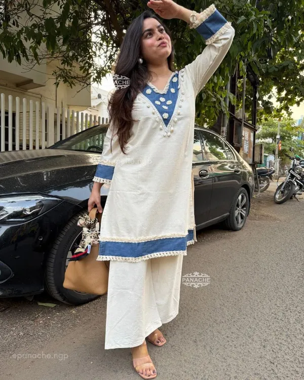 Off_White_Cotton_Yoke_Embroidered_Kurta_With_Palazzo_For_Women