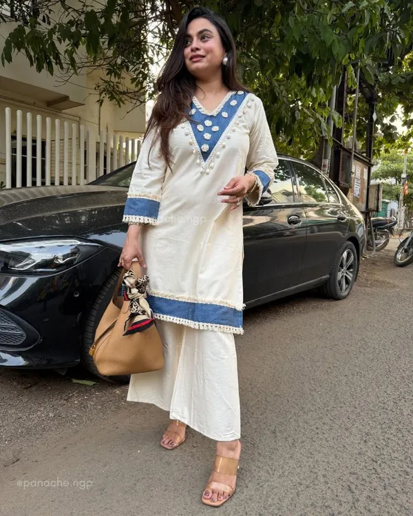 Off_White_Cotton_Yoke_Embroidered_Kurta_With_Palazzo_For_Women