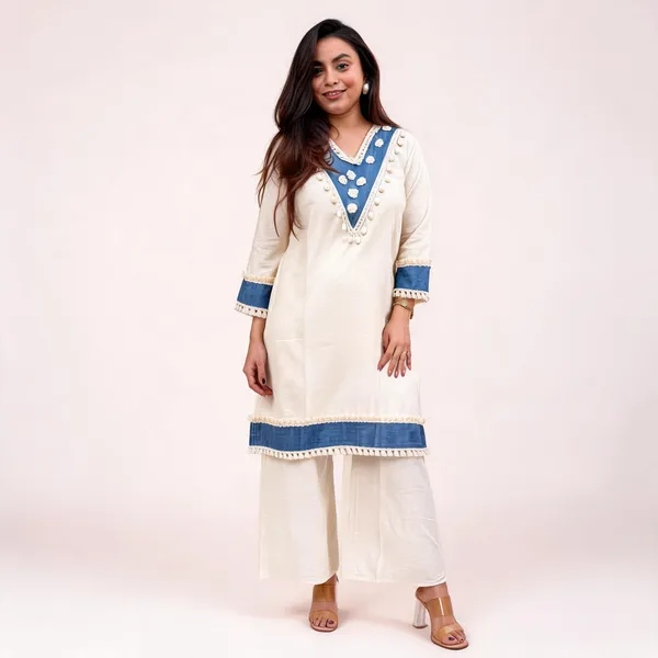 Off_White_Cotton_Yoke_Embroidered_Kurta_With_Palazzo_For_Women