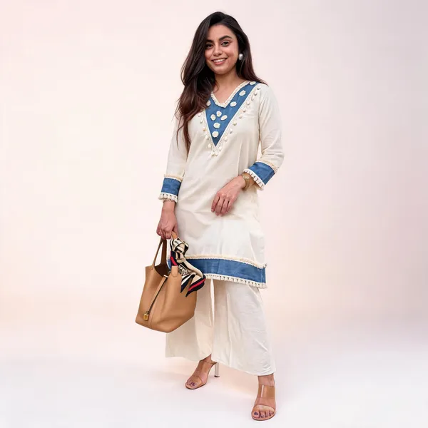Off_White_Cotton_Yoke_Embroidered_Kurta_With_Palazzo_For_Women
