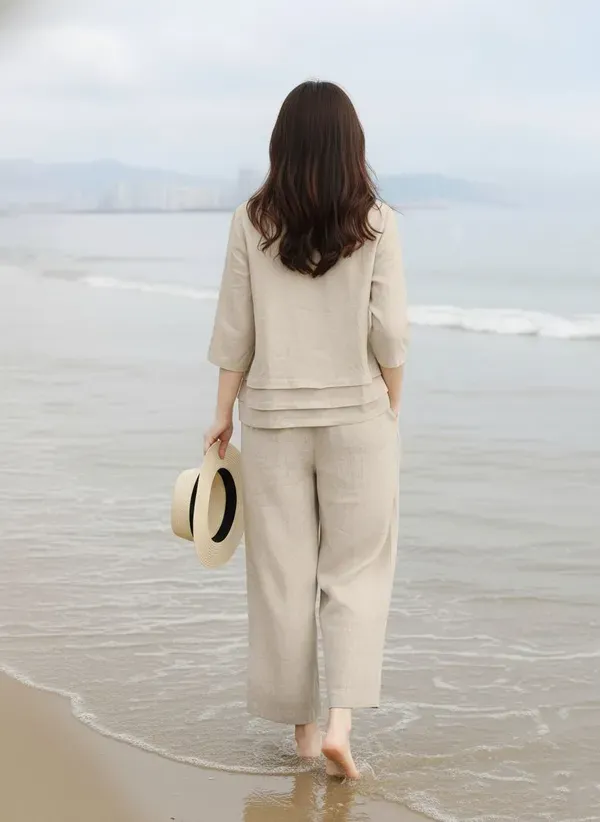 Beige_Cotton_Blend_Relaxed_Fit_Co_Ord_Set_For_Women