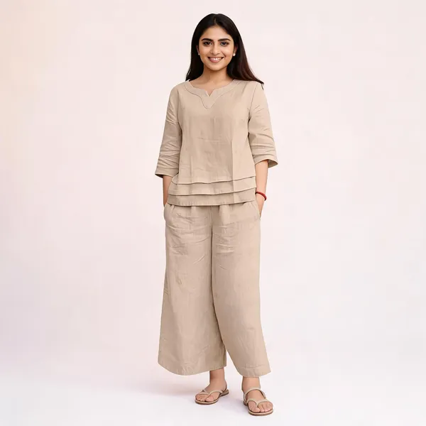 Beige_Cotton_Blend_Relaxed_Fit_Co_Ord_Set_For_Women