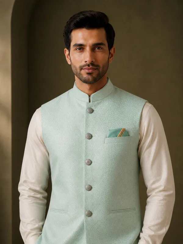 Sea_Green_Fancy_Bundi_Jacket_for_Men