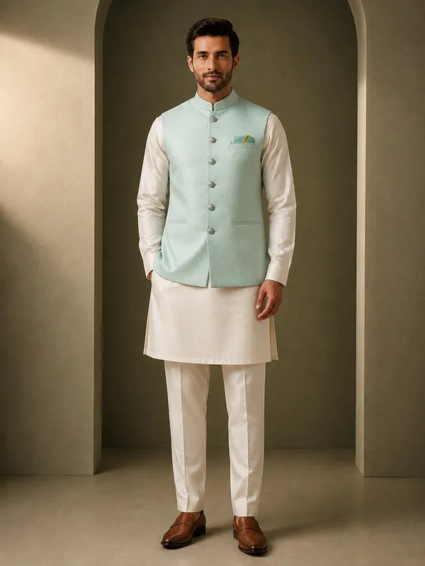 Sea_Green_Fancy_Bundi_Jacket_for_Men