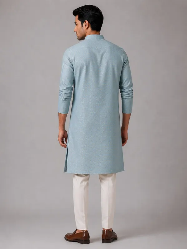 Men_Light_Blue_Textured_Kurta_with_Cream_Pajama