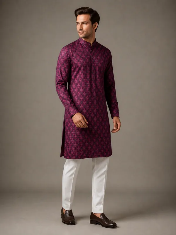 Men_Purple_Printed_Kurta_Pajama_Set