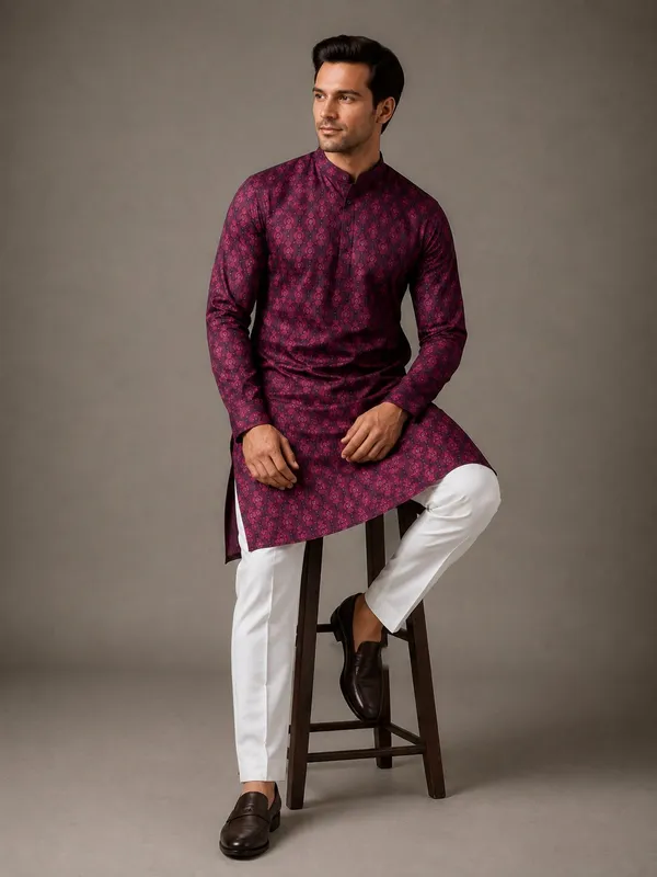 Men_Purple_Printed_Kurta_Pajama_Set