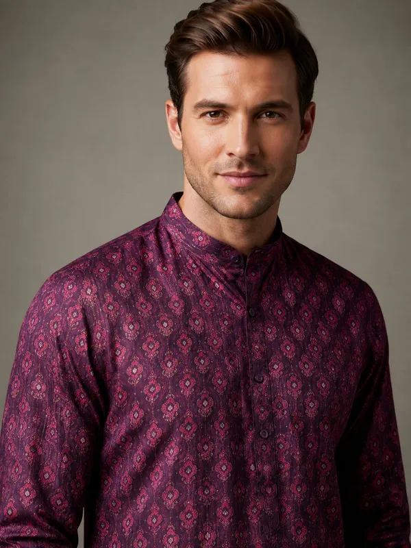 Men_Purple_Printed_Kurta_Pajama_Set