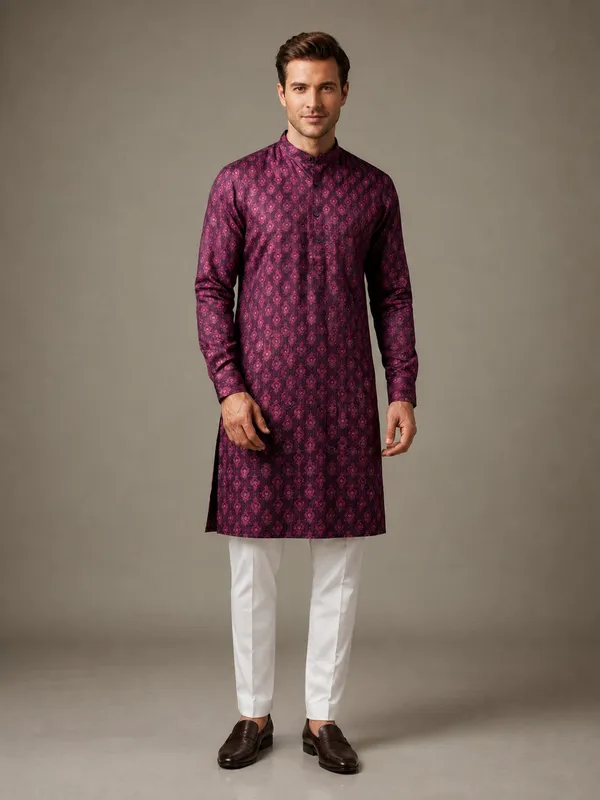 Men_Purple_Printed_Kurta_Pajama_Set