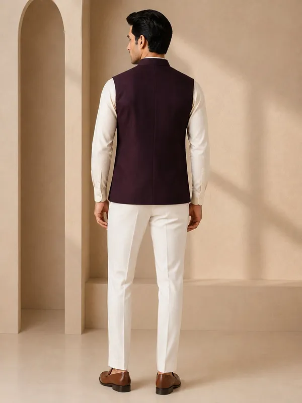 Wine_Nehru_Jacket_(Bundi)_for_Men
