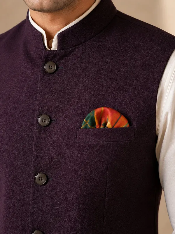 Wine_Nehru_Jacket_(Bundi)_for_Men