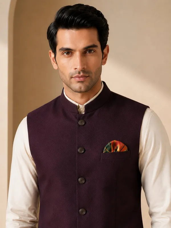 Wine_Nehru_Jacket_(Bundi)_for_Men