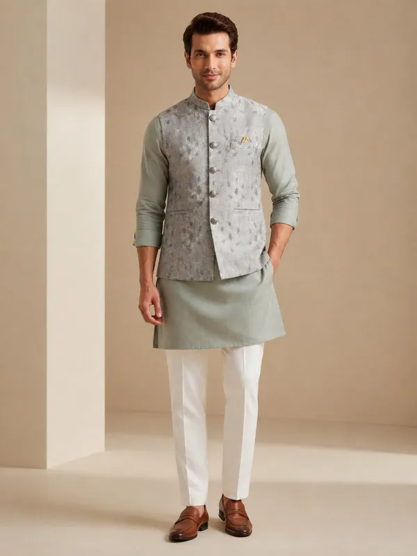 Light_Grey_Jacquard_Nehru_Bandi_for_Men