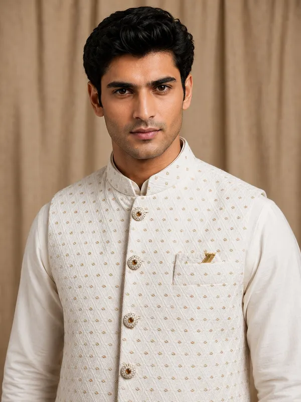 Off_White_Jacquard_Nehru_Bandi_for_Men
