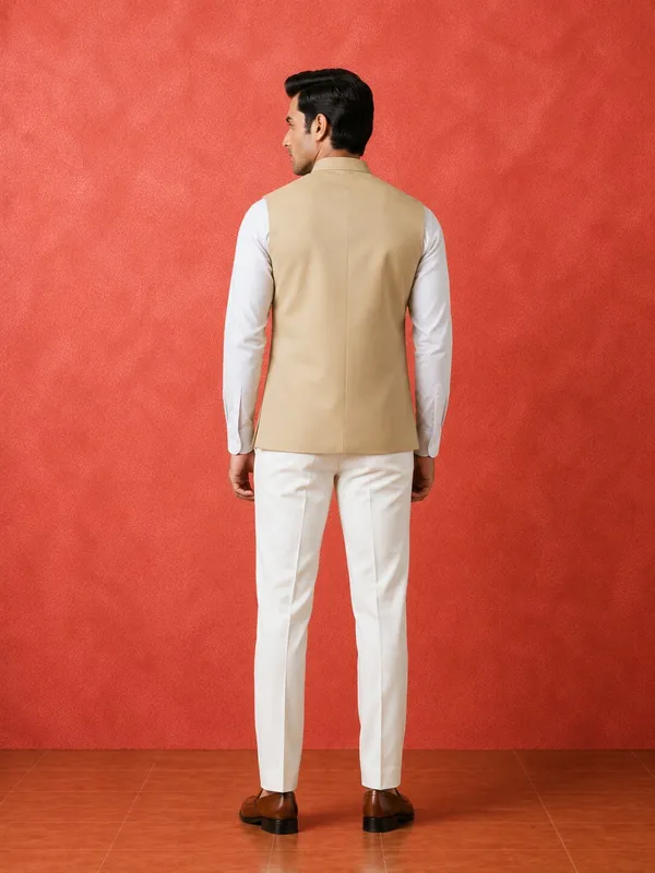 Beige_Solid_Nehru_Bandi_for_Men