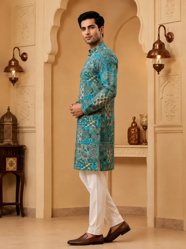Firozi_Printed_Kurta_Set_for_Men