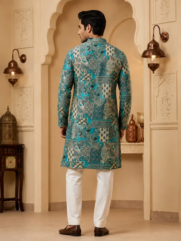 Firozi_Printed_Kurta_Set_for_Men