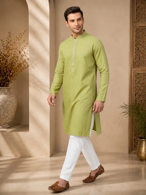 Men_Pista_Textured_Kurta_Pajama