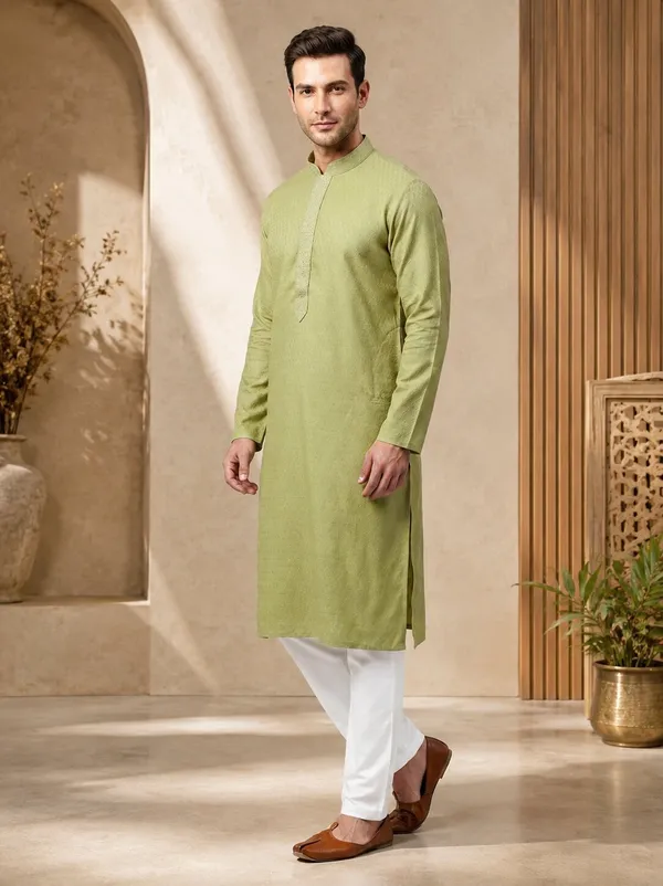 Men_Pista_Textured_Kurta_Pajama