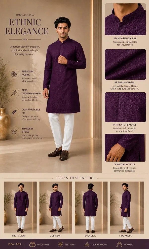 Men_Purple_Textured_Kurta_Pajama_Set