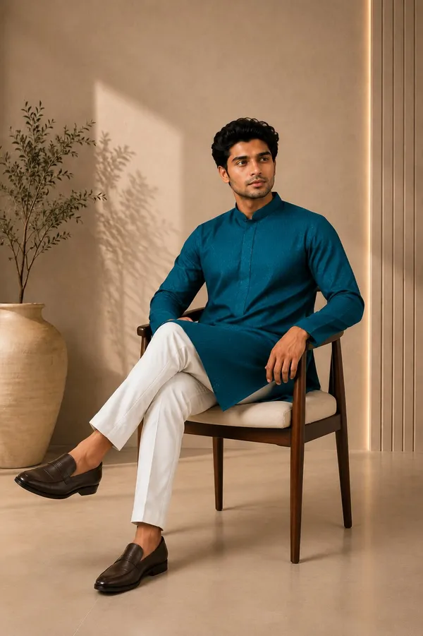 Men_Rama_Textured_Kurta_Pajama