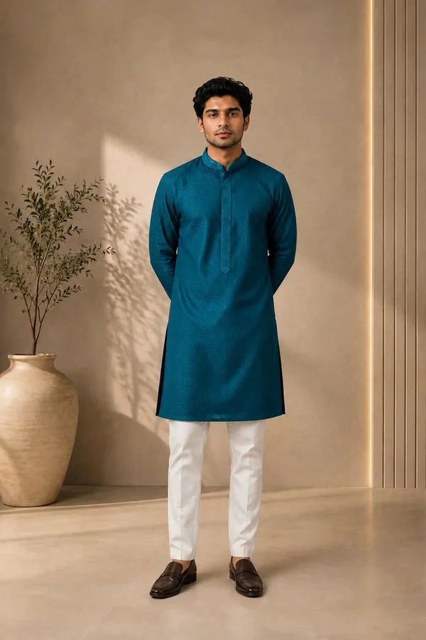 Men_Rama_Textured_Kurta_Pajama