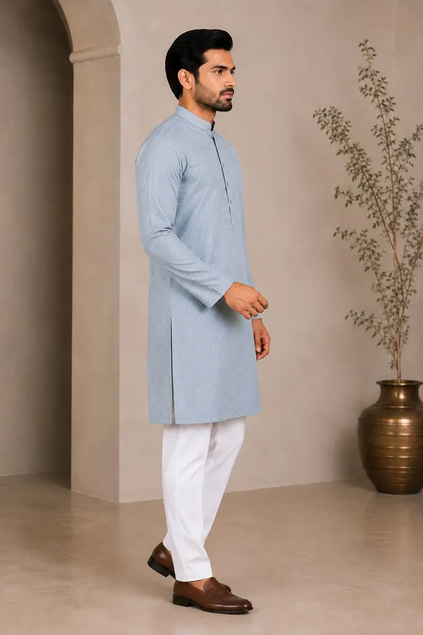 Men_Light_Blue_Textured_Kurta_Pajama