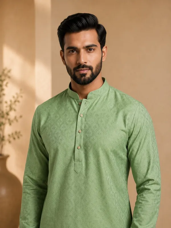 Men_Pista_Textured_Kurta_Pajama