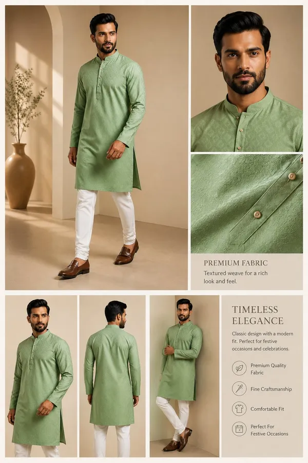 Men_Pista_Textured_Kurta_Pajama