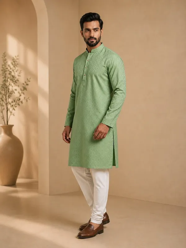 Men_Pista_Textured_Kurta_Pajama